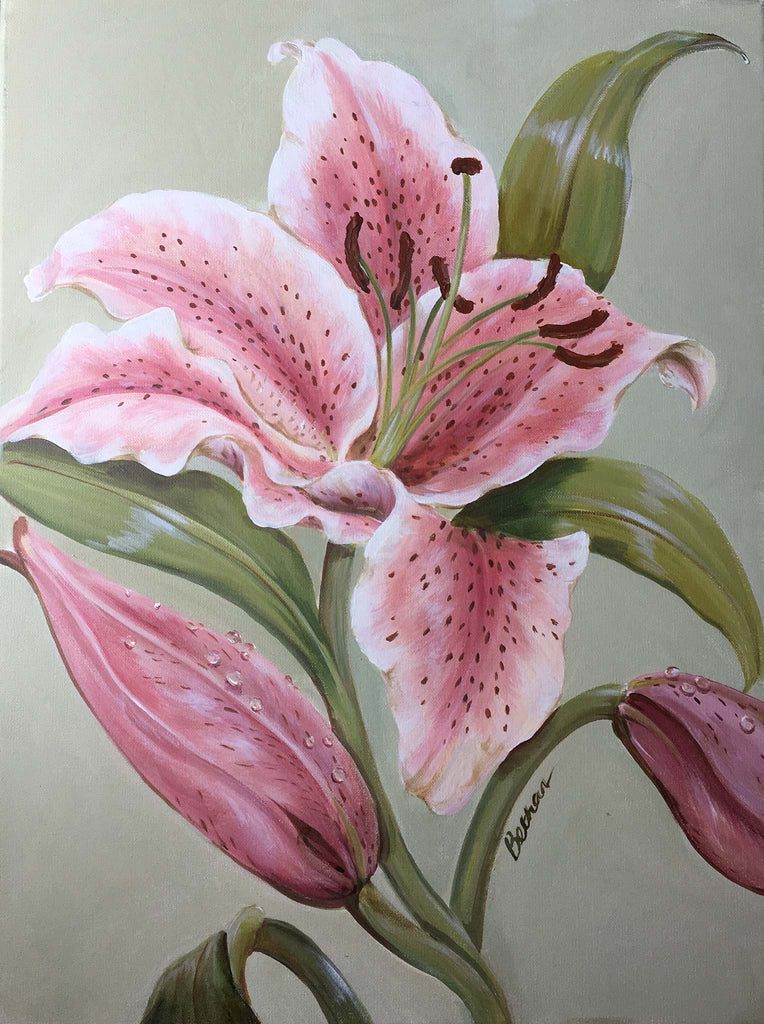 Lily Acrylic Painting 18" x 24"