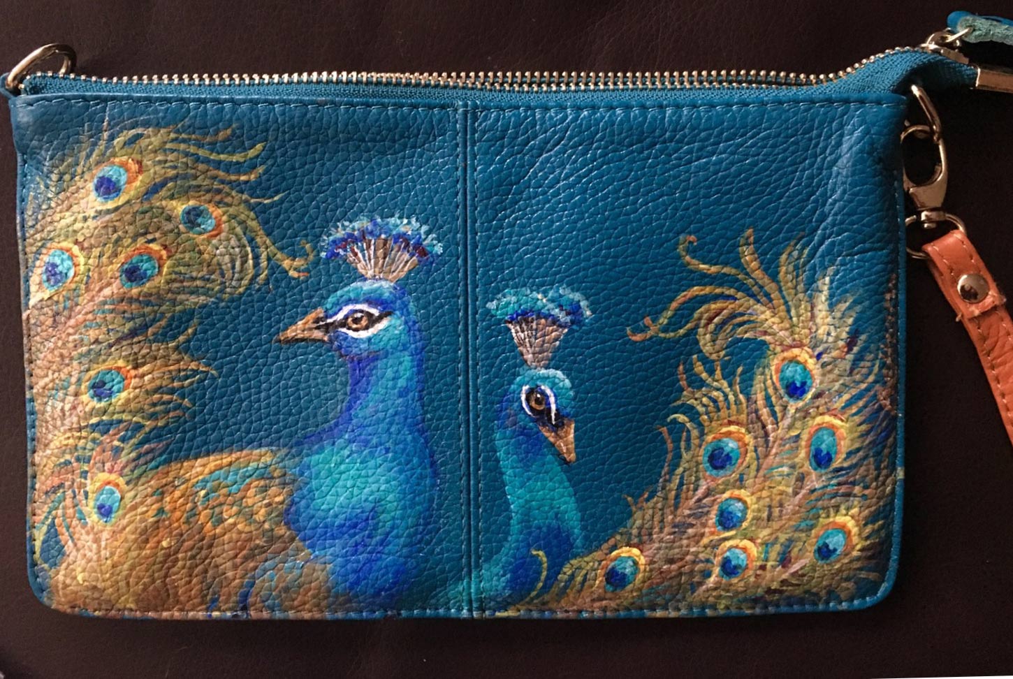 Handmade Bag with Hand Painted Bird of Paradise